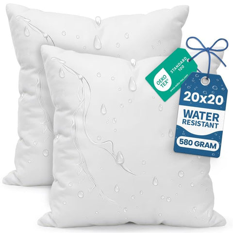 Utopia Bedding cojines pack frontal mostrando acabado blanco y beneficio estético