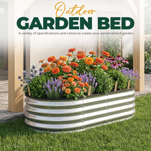 Utopia Home ambiente en balcón con cama elevada integrándose en jardín urbano