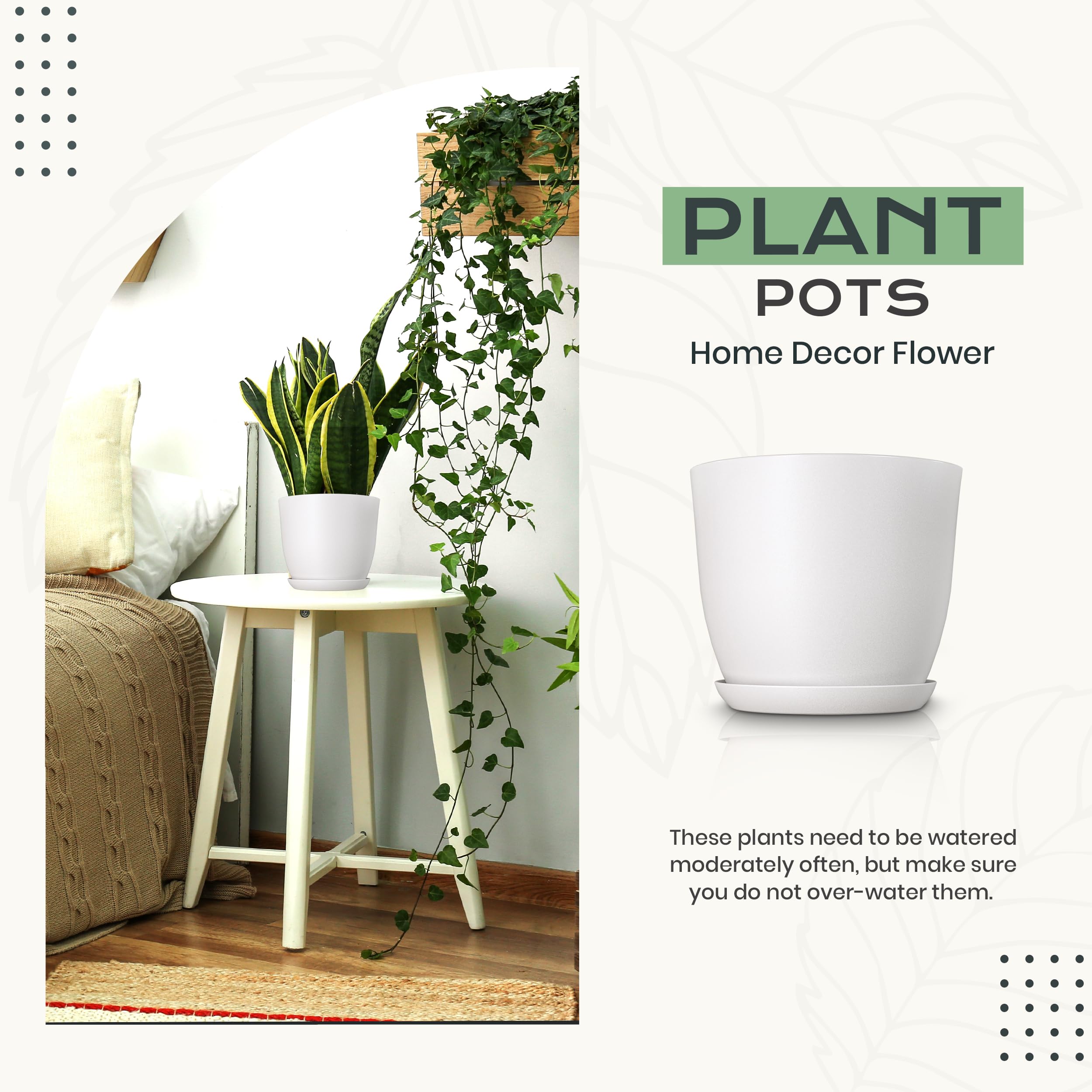 Utopia Home plato incluido bajo maceta protegiendo la superficie y recogiendo agua