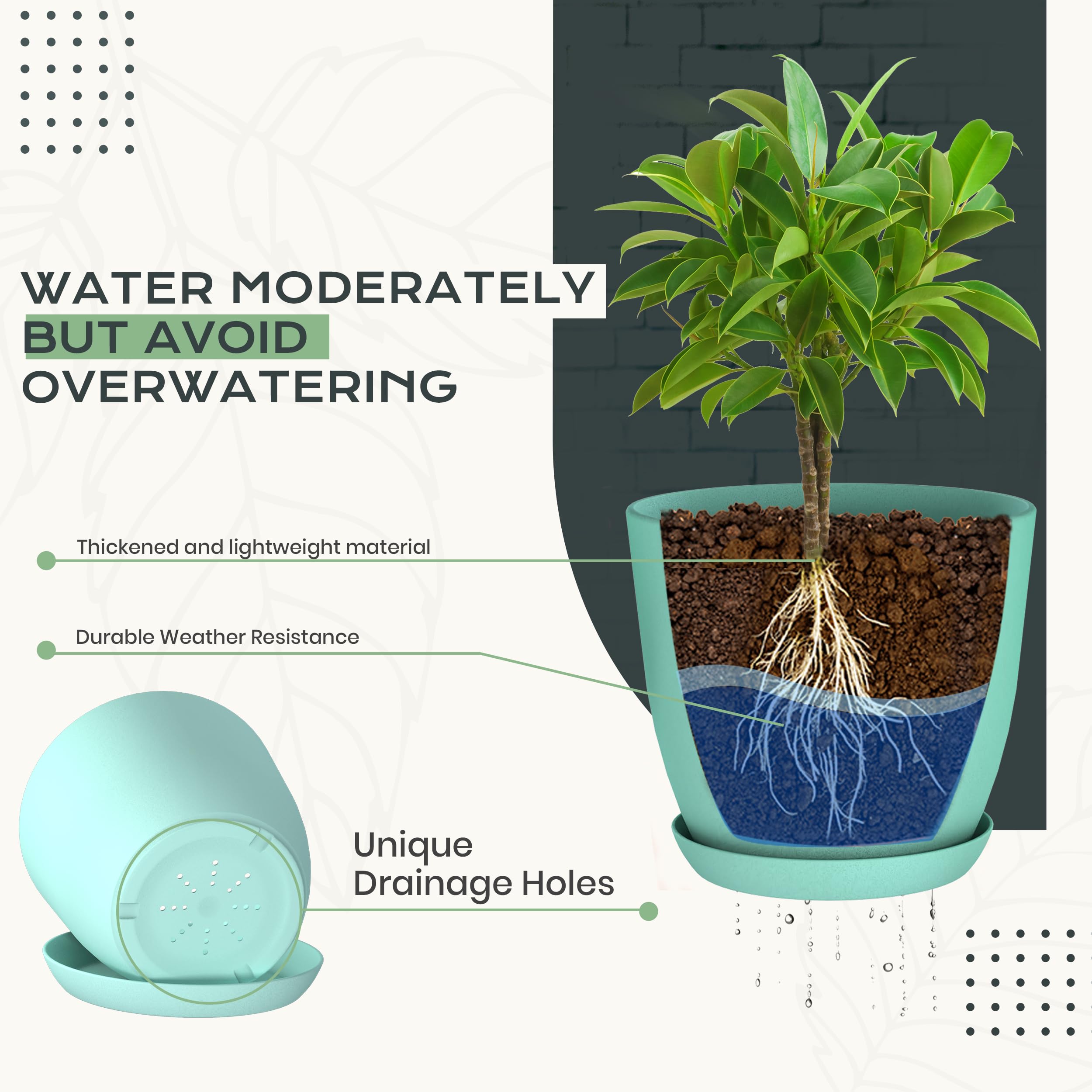 Utopia Home macetas en uso sobre estantería optimizando espacio y vistiendo la habitación