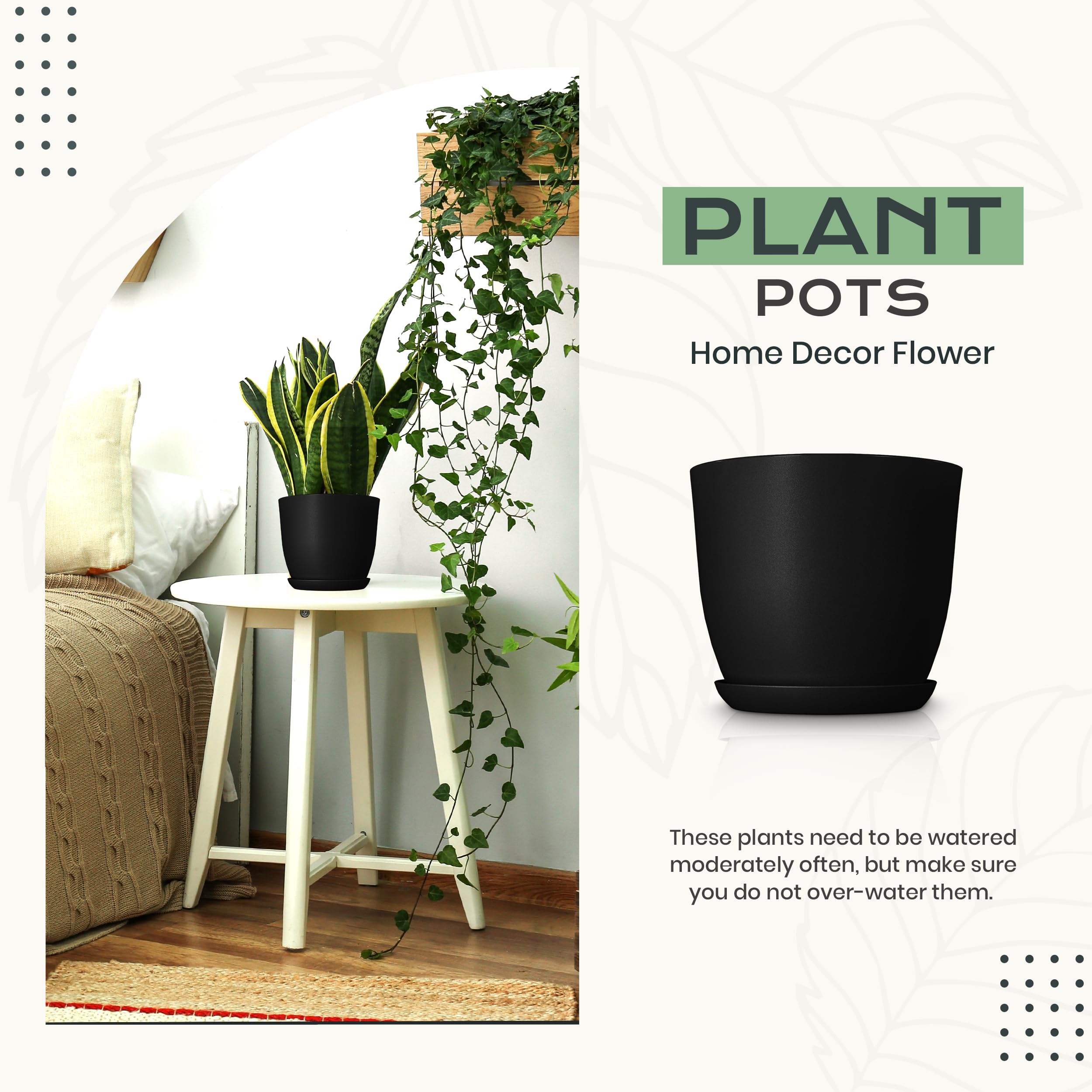 Platillos y sistema de drenaje Utopia Home con tapones extraíbles que evitan encharcamientos