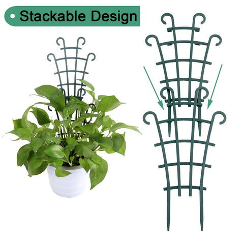 UWIOFF trellis insertado en maceta soportando planta y mejorando crecimiento