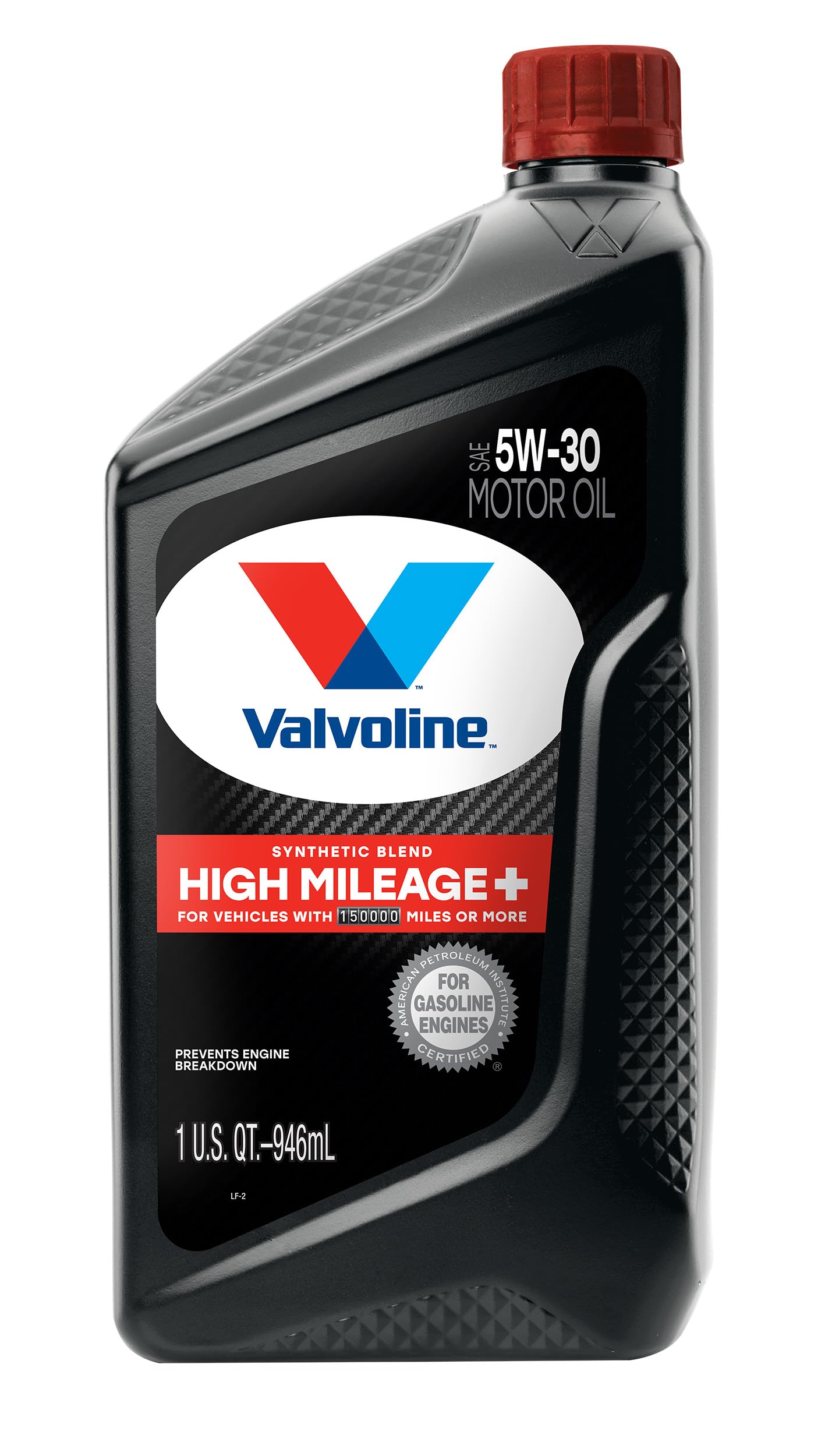 Valvoline etiqueta técnica cercana destacando especificaciones SAE 5W-30 y certificaciones