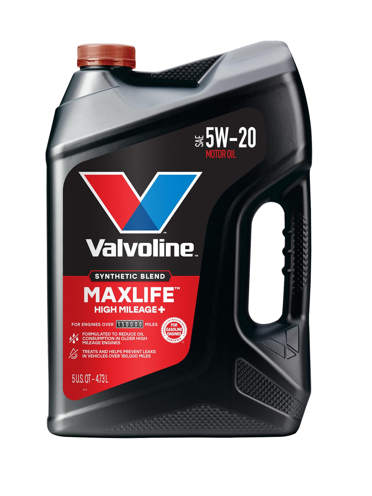 Valvoline botella frontal mostrando diseño y protección para motores altos kilómetros