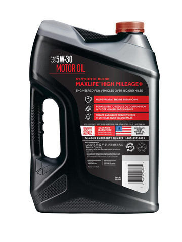 Detalle del rótulo Valvoline MaxLife con beneficios visibles