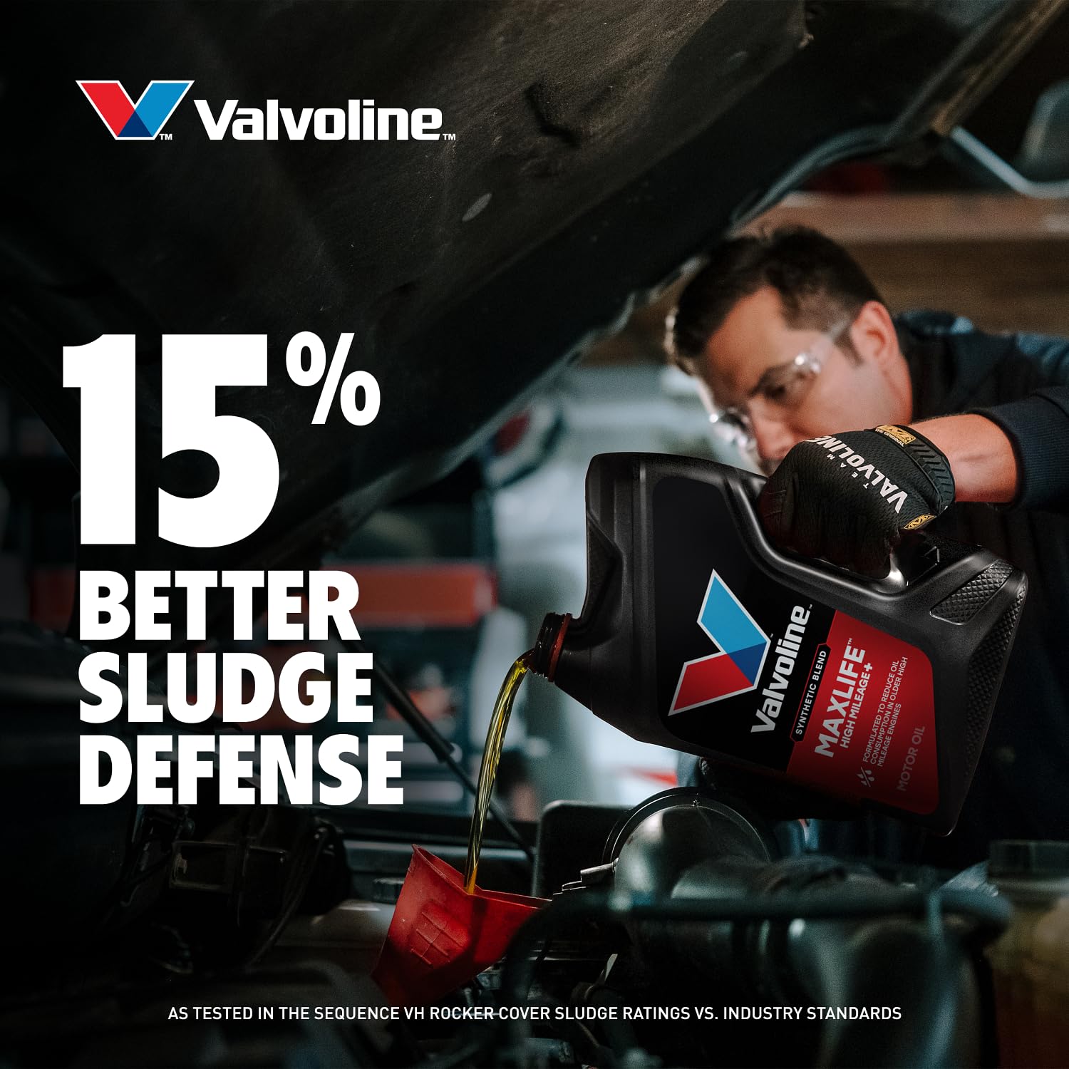 Valvoline sellos restaurados en close-up mostrando reducción de fugas