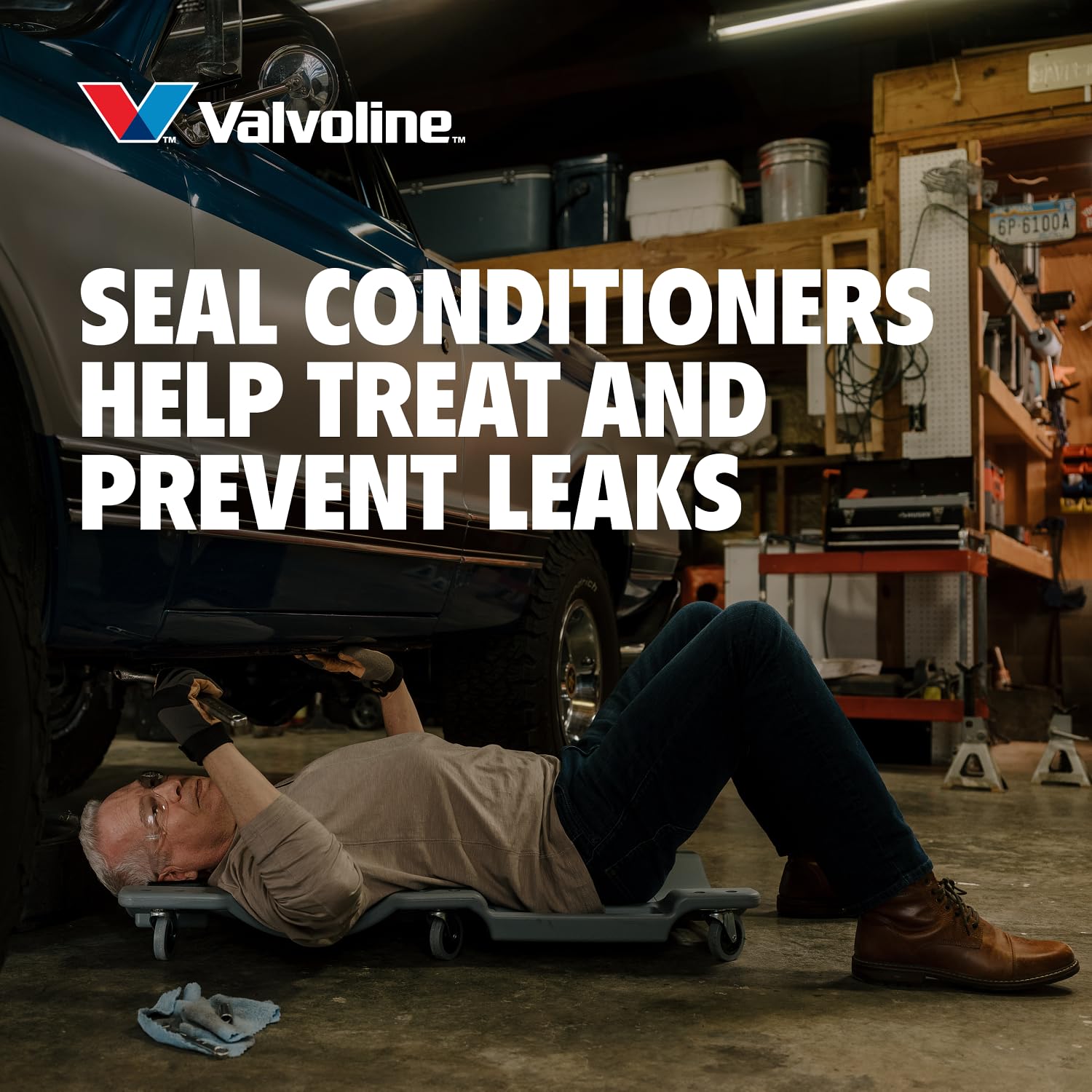 Valvoline close-up del sello tratado mostrando prevención de fugas
