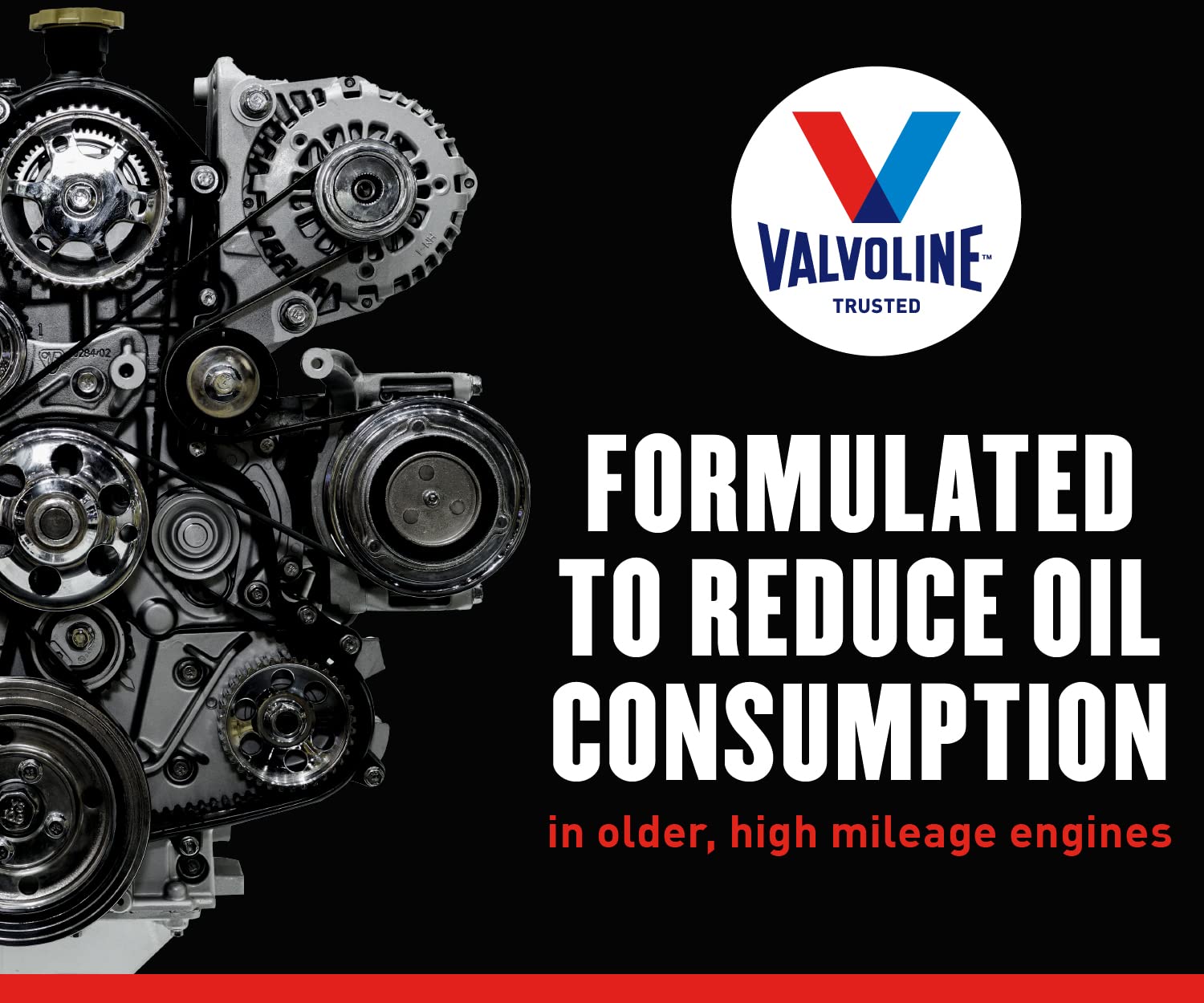 Valvoline botella en mano vertiendo aceite en motor para reducir fugas y consumo