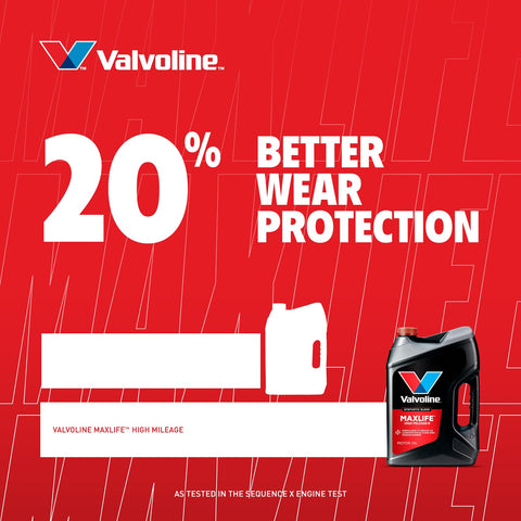 Valvoline vertiendo aceite en motor mostrando aplicación segura