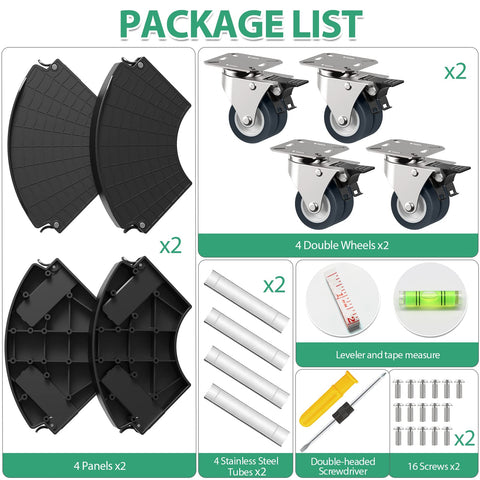 VANCASTLE conjunto de accesorios incluidos: ruedas, tubos, tornillos y destornillador