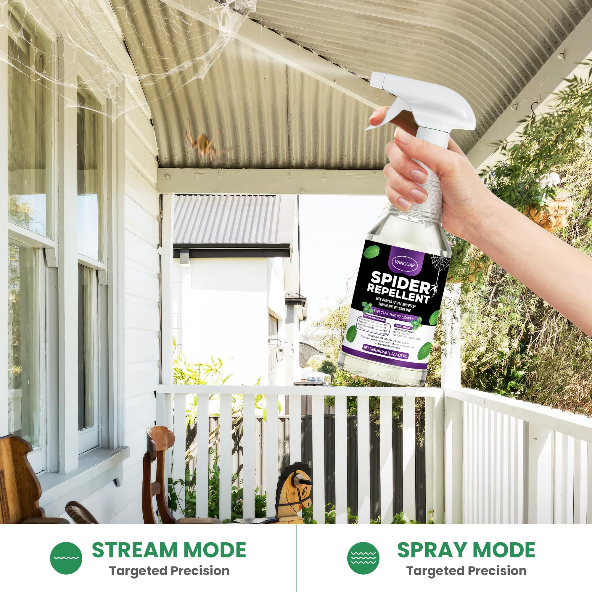 Vanquar spray en patio y perímetro de jardín para protección exterior efectiva