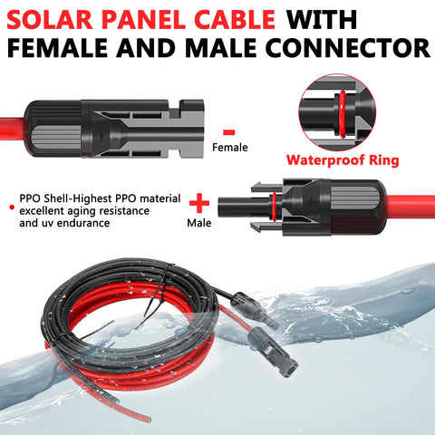 Vansdon cables conectados en un RV facilitando la carga de baterías