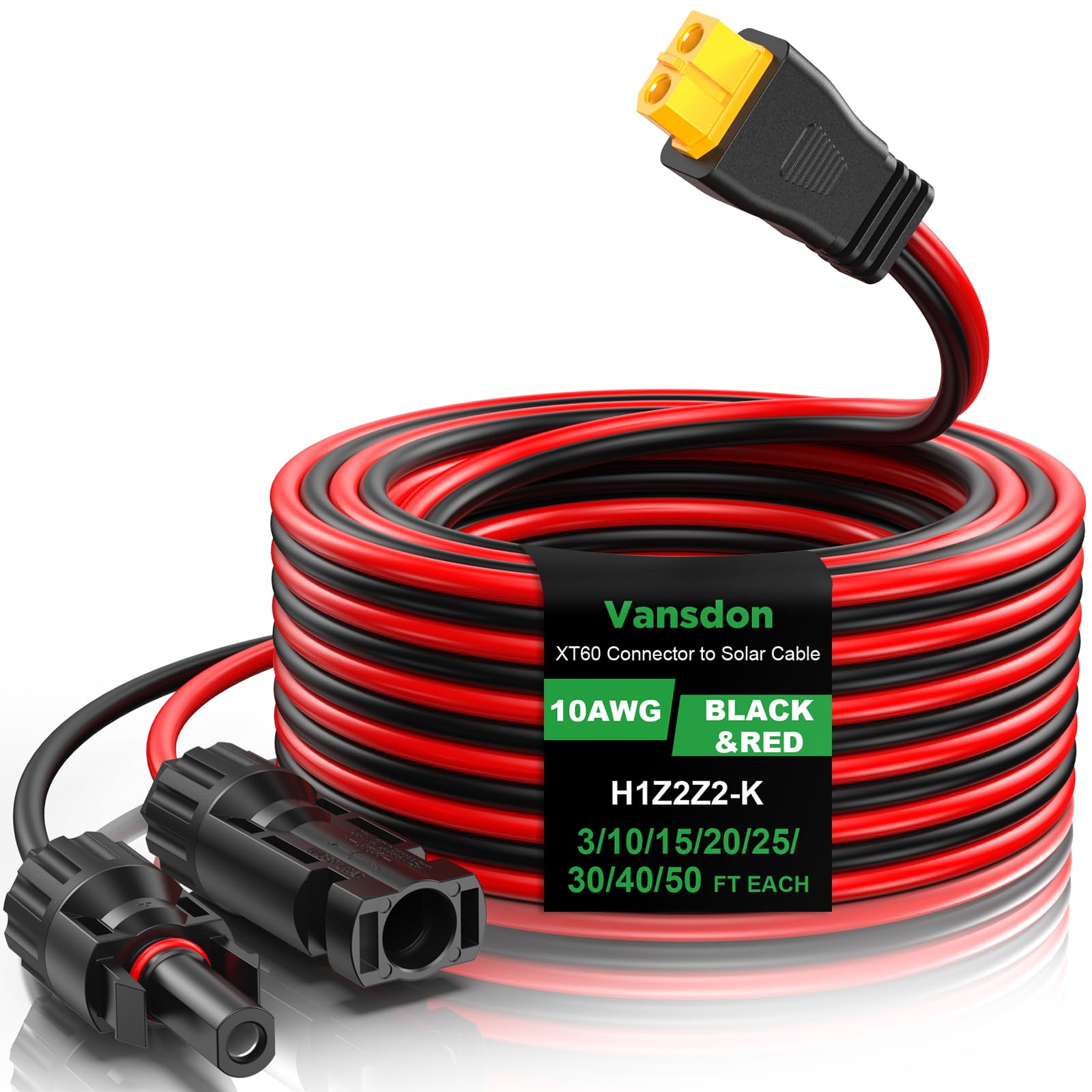 Vansdon conector XT60 frontal mostrando seguridad y ajuste firme