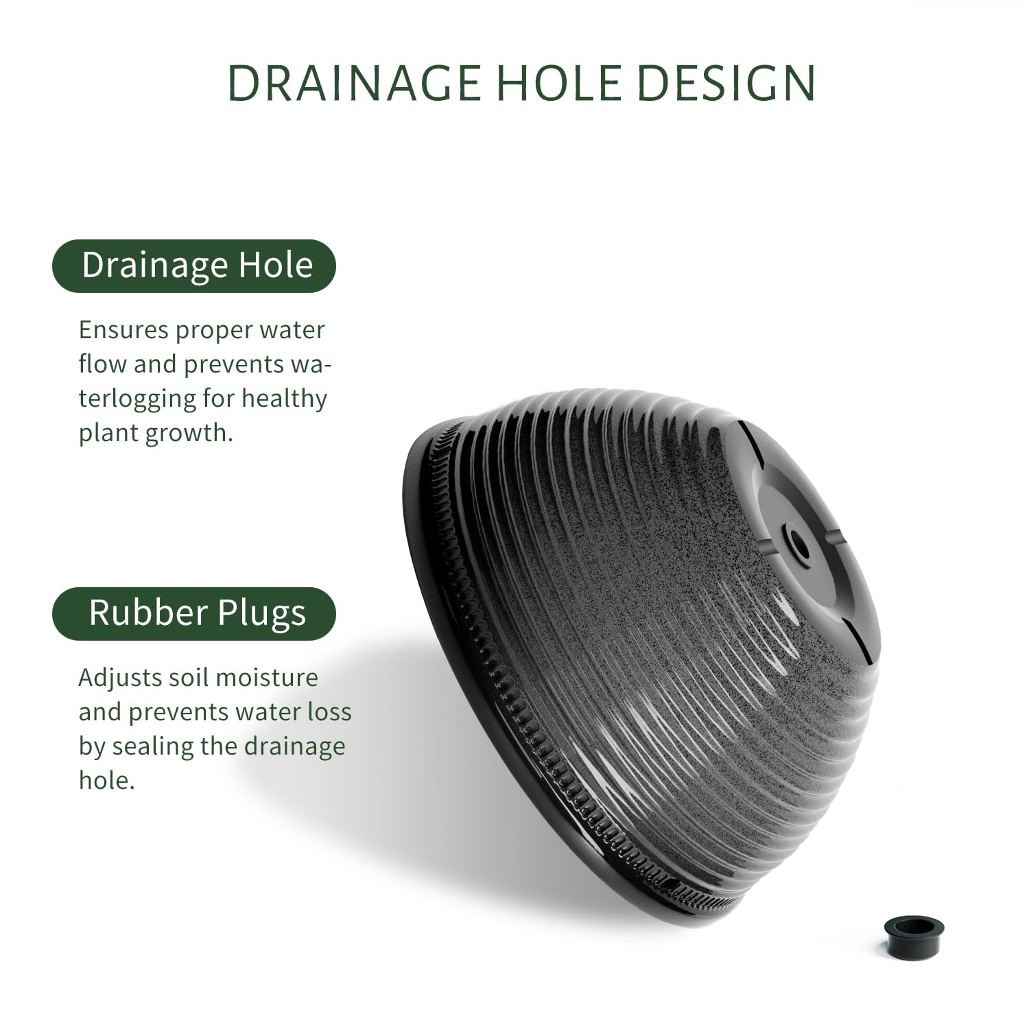 Vanslogreen orificios de drenaje con tapón para control del riego