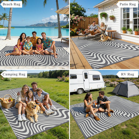 Vaukki alfombra en patio con muebles evidenciando uso exterior seguro