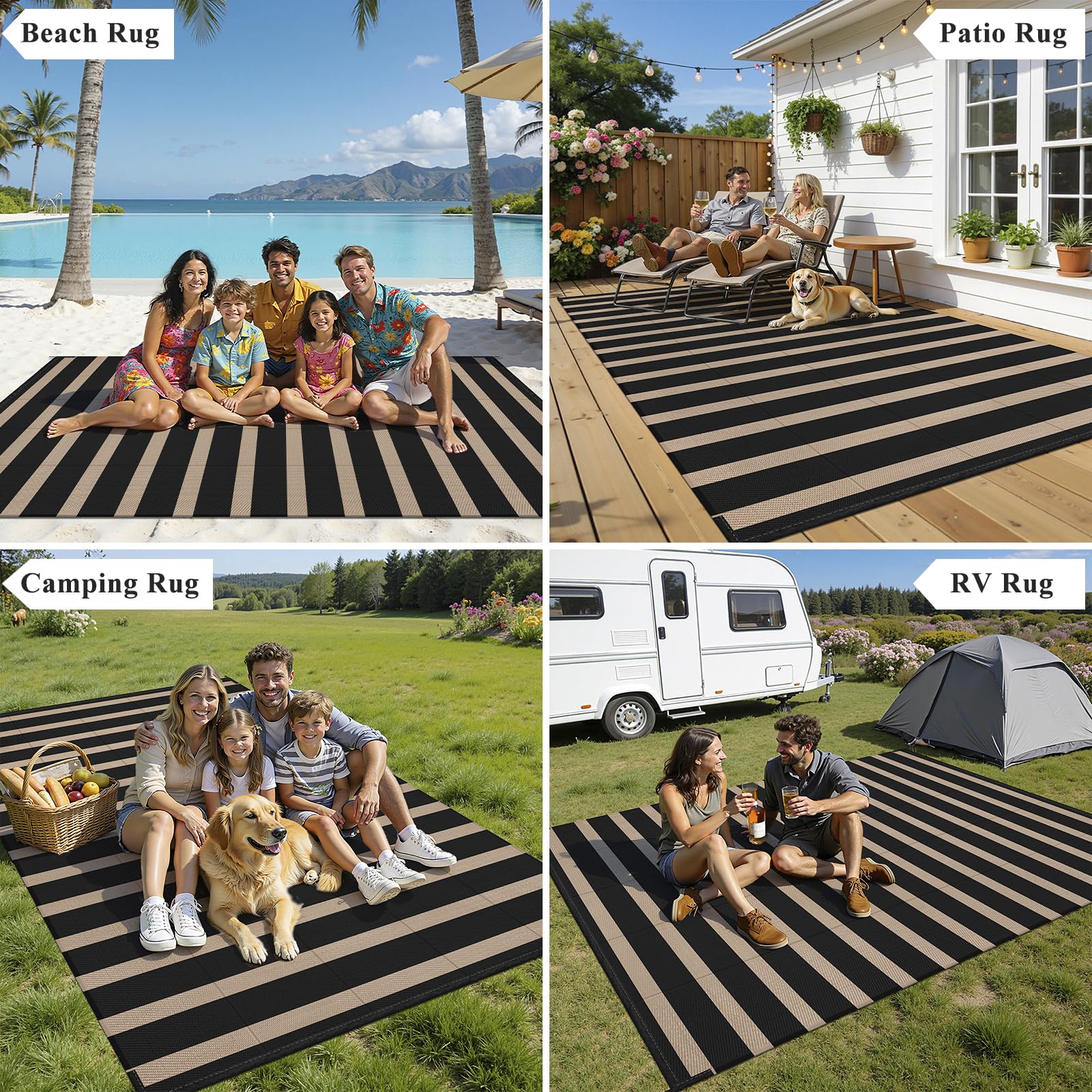 Vaukki alfombra colocada en patio demostrando confort y estilo exterior