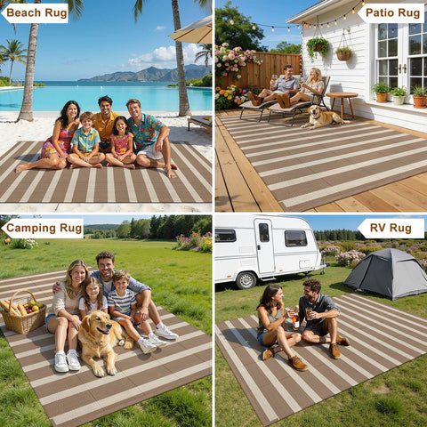 Vaukki alfombra en patio con sillas, crea zona exterior acogedora