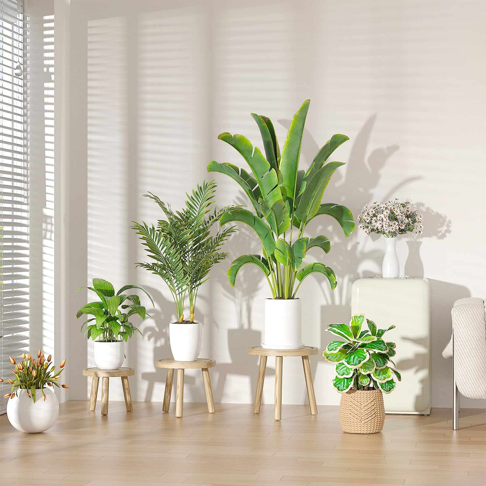 Vecxoty soporte alto con maceta grande, soporte estable para plantas pesadas