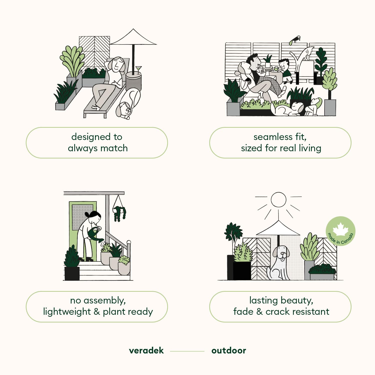 Veradek estante insertado que permite uso con maceta interior o rellenado