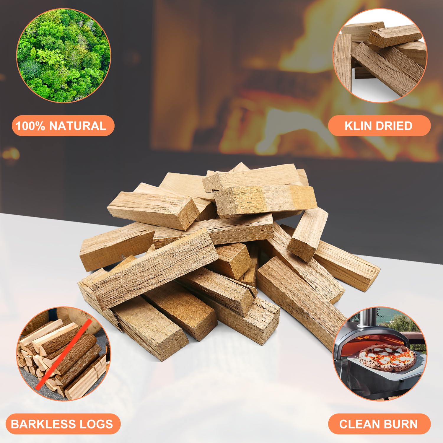 VERSAWOOD troncos en horno de pizza Ooni, calor consistente