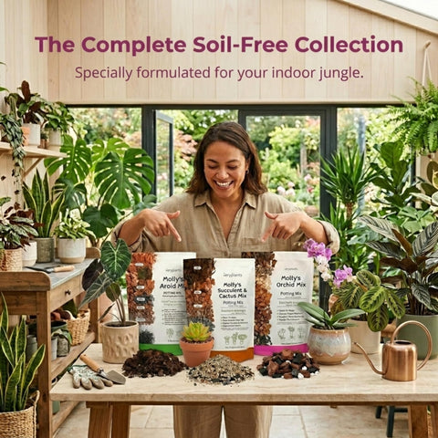 veryplants ambiente hogareño con orquídea en maceta y sustrato decorativo