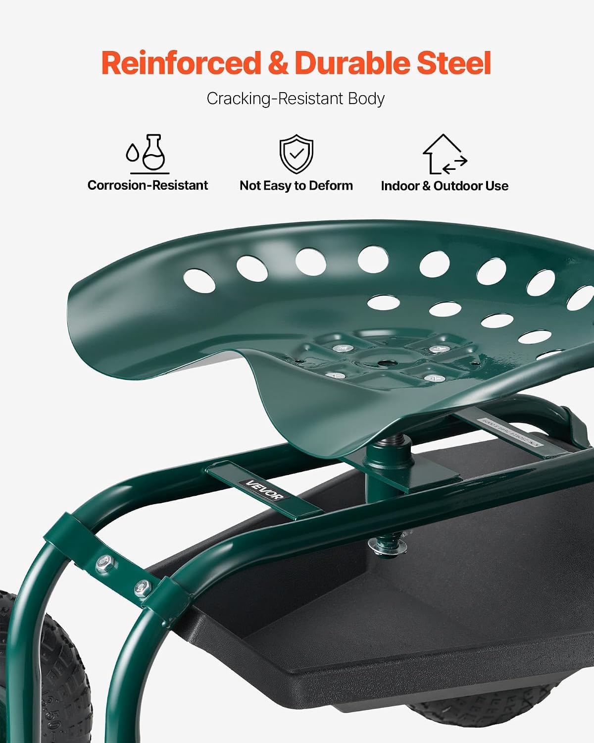 VEVOR primer plano del asiento mostrando textura cómoda para uso prolongado