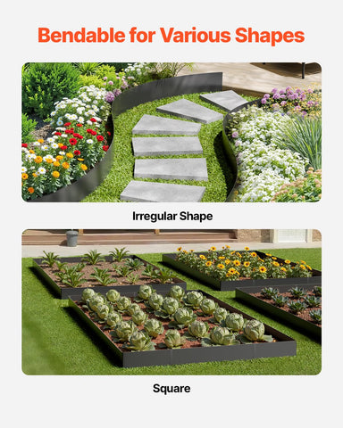 VEVOR borde instalado en parterre delimitando plantas y facilitando mantenimiento