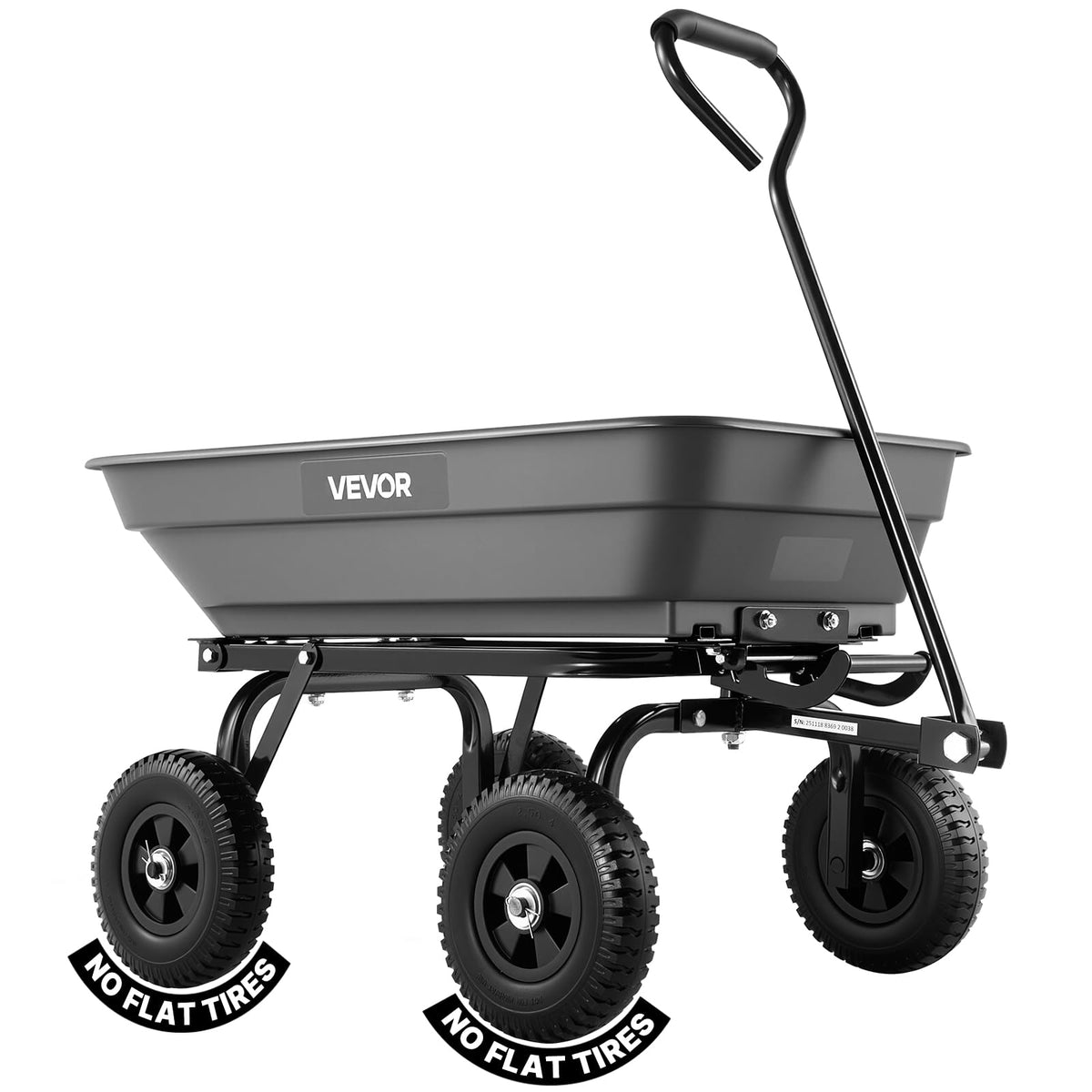 VEVOR carretilla frontal mostrando la capacidad y diseño robusto