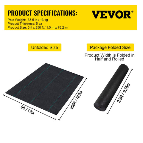 VEVOR comparación de escala 5 ft junto a persona para referencia