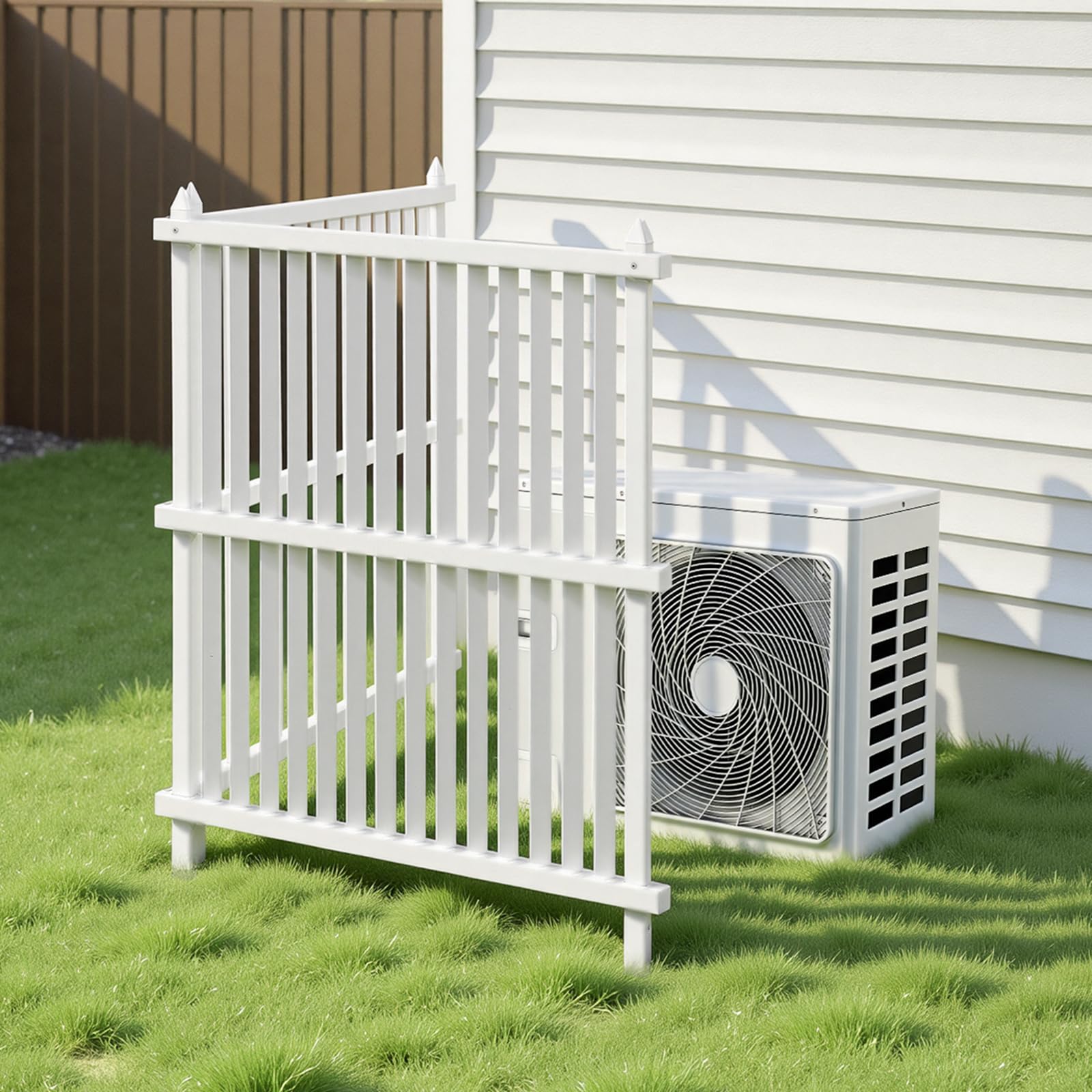 VEVOR panel junto a bote de basura para comparar tamaño y cobertura
