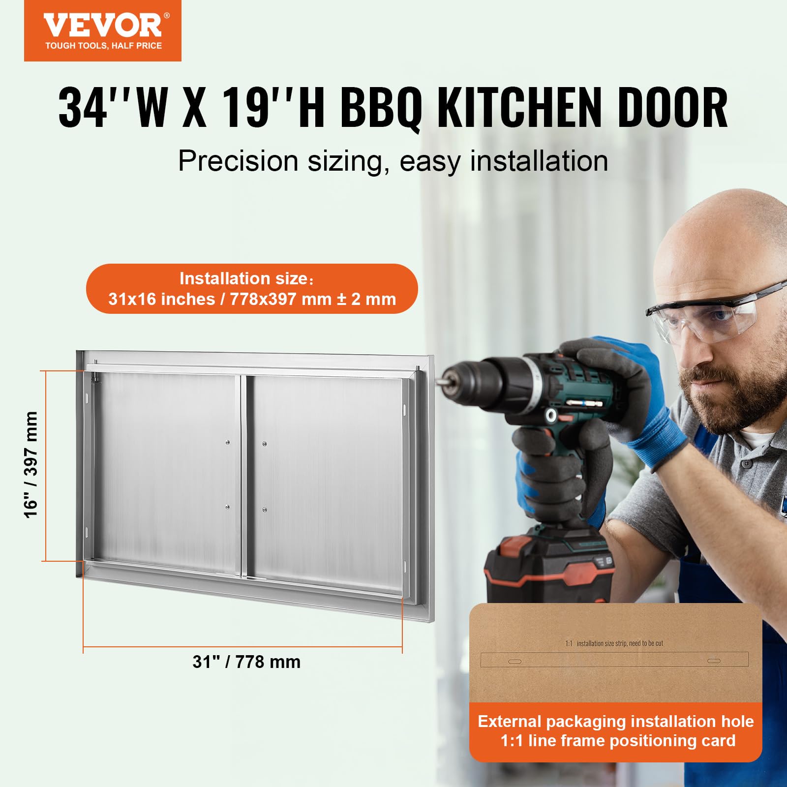 VEVOR detalle del acabado negro mate resistente y fácil limpieza
