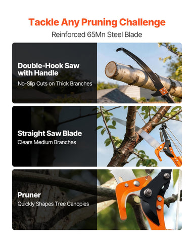 VEVOR mango de fibra de vidrio ligero, reduce fatiga durante uso prolongado