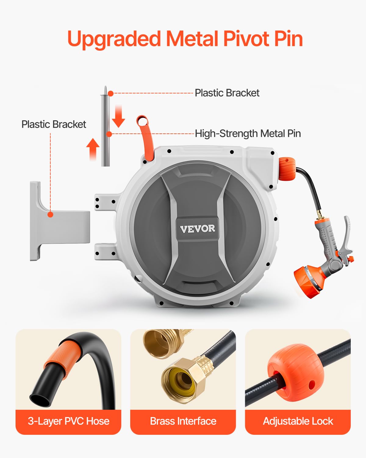 VEVOR vista del montaje en pared para instalación segura y estable