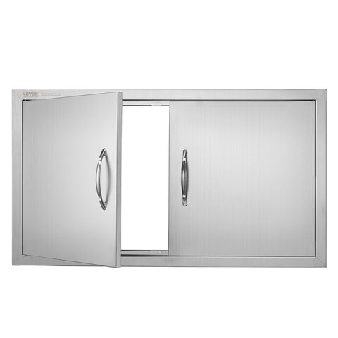 VEVOR puerta doble frontal mostrando montaje al ras y acceso ordenado