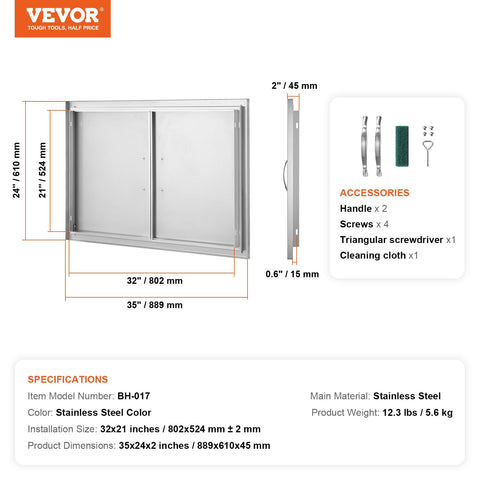VEVOR textura de acero inoxidable fácil de limpiar y resistente