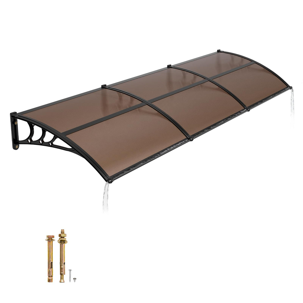 VEVOR toldo frontal instalado mostrando protección y estética
