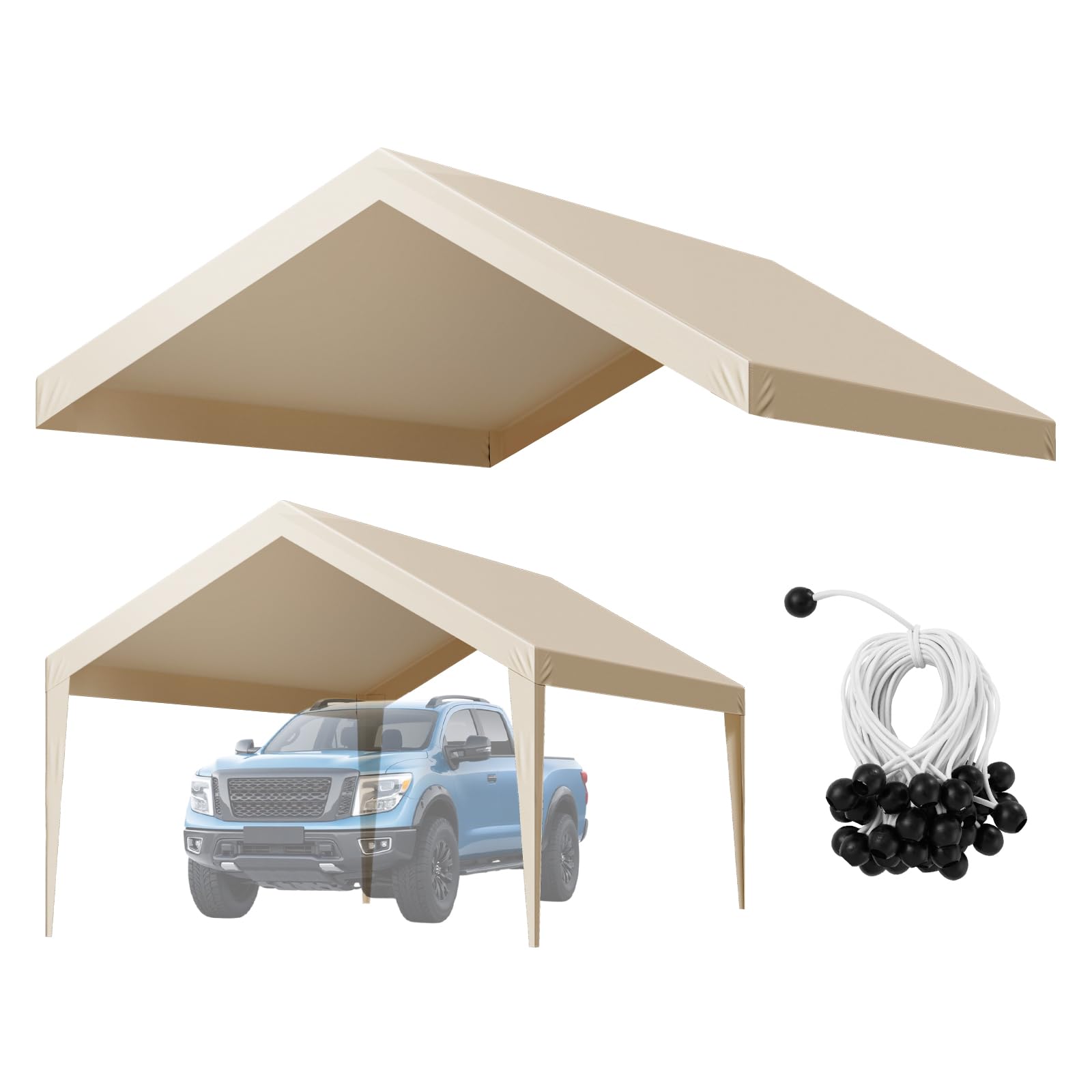 VEVOR cubierta frontal 12x20 que protege vehículo y ahorra espacio
