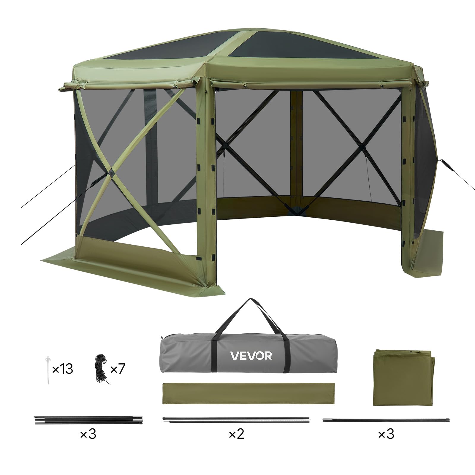 VEVOR carpa instalada en jardín durante reunión familiar al aire libre