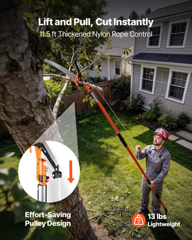VEVOR herramienta cortando una palmera, ideal para jardines y mantenimiento