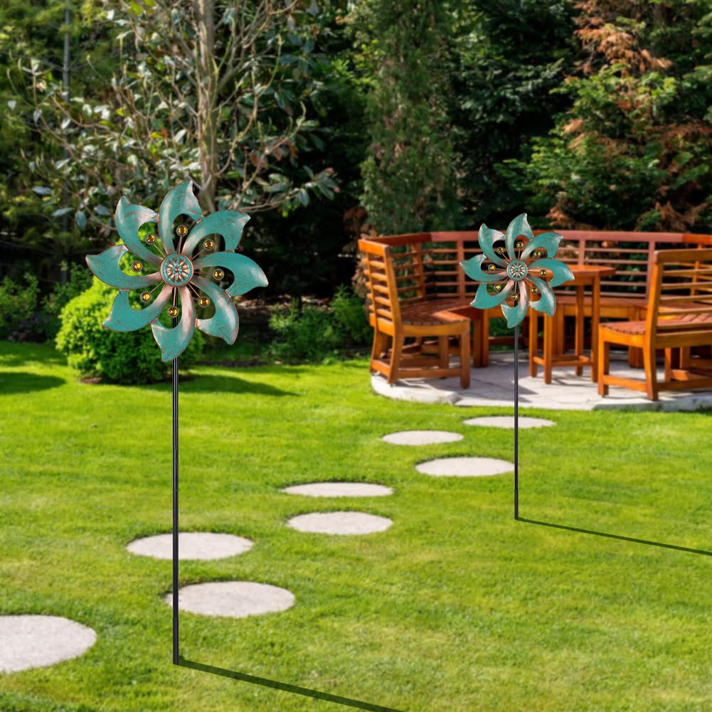VEWOGARDEN detalle de palas metálicas resistente que refleja luz