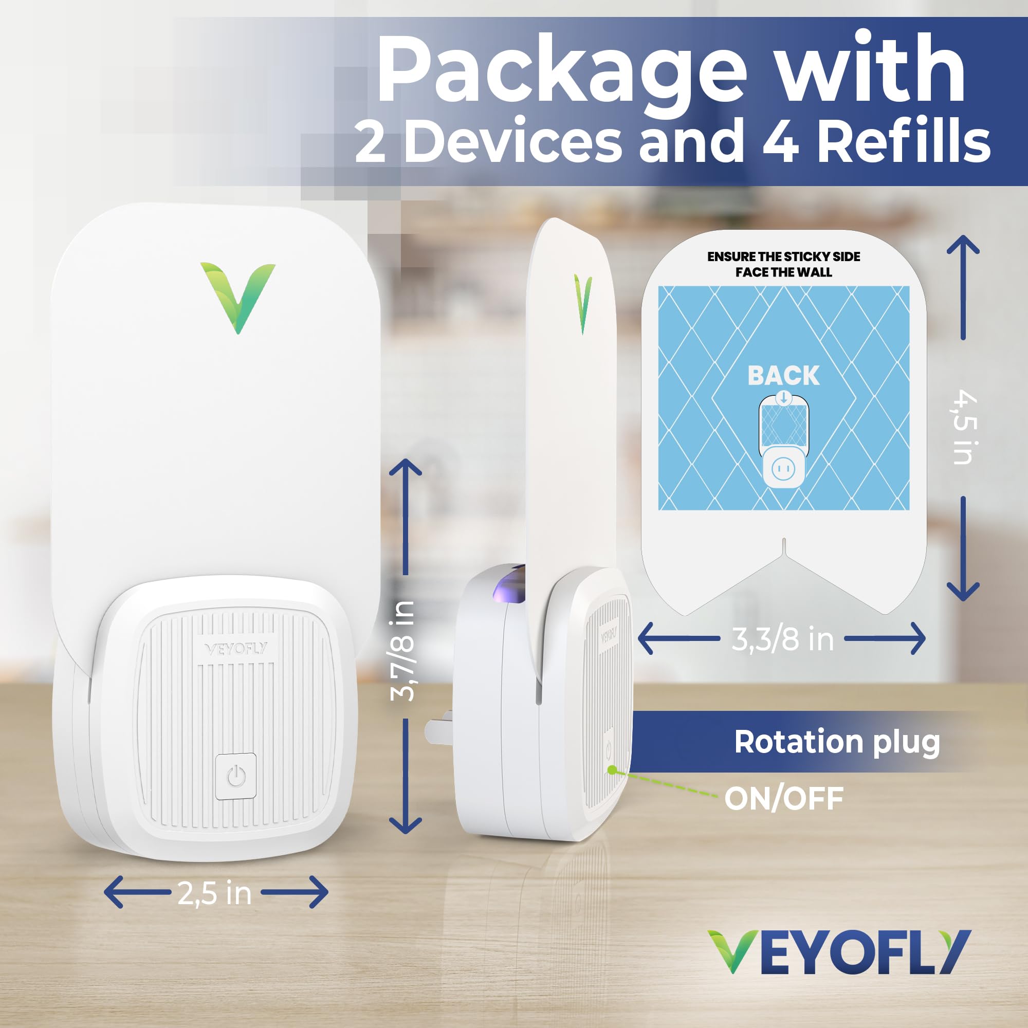 VEYOFLY comparación de tamaño con manos muestra escala compacta portátil