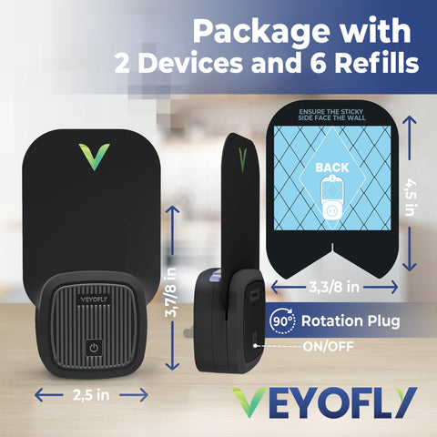 VEYOFLY comparación de tamaño para ubicar en cualquier enchufe