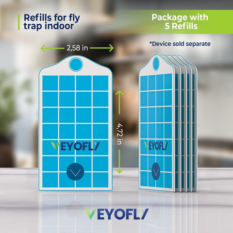 VEYOFLY primer plano del adhesivo demostrando fuerte poder de captura