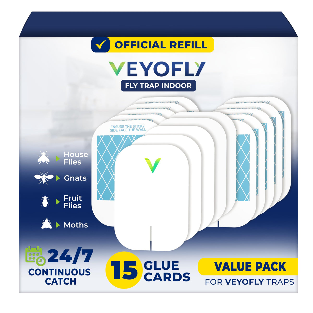 VEYOFLY paquete frontal con 15 recargas, solución sin químicos