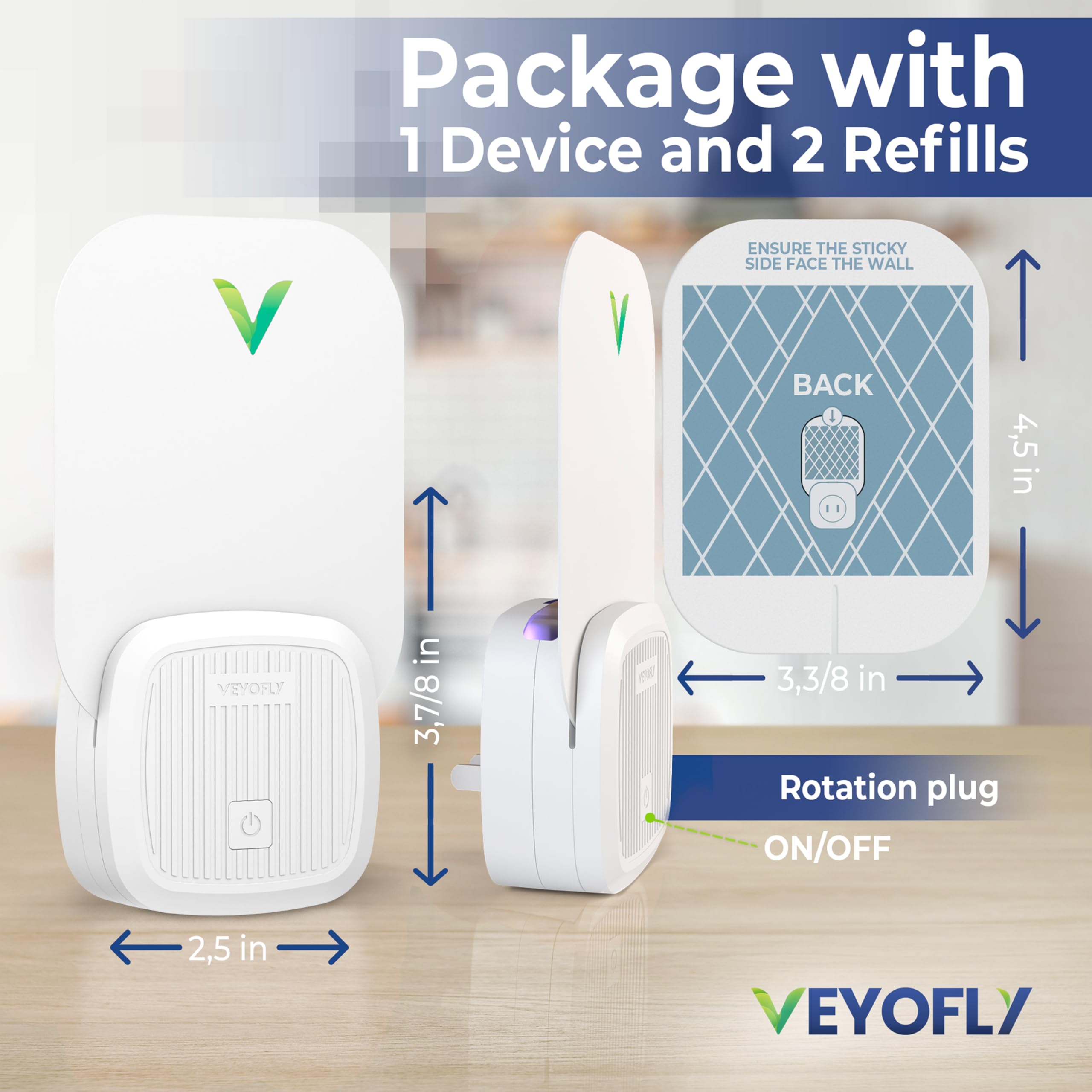 VEYOFLY dispositivo en mano mostrando tamaño compacto y manejo fácil
