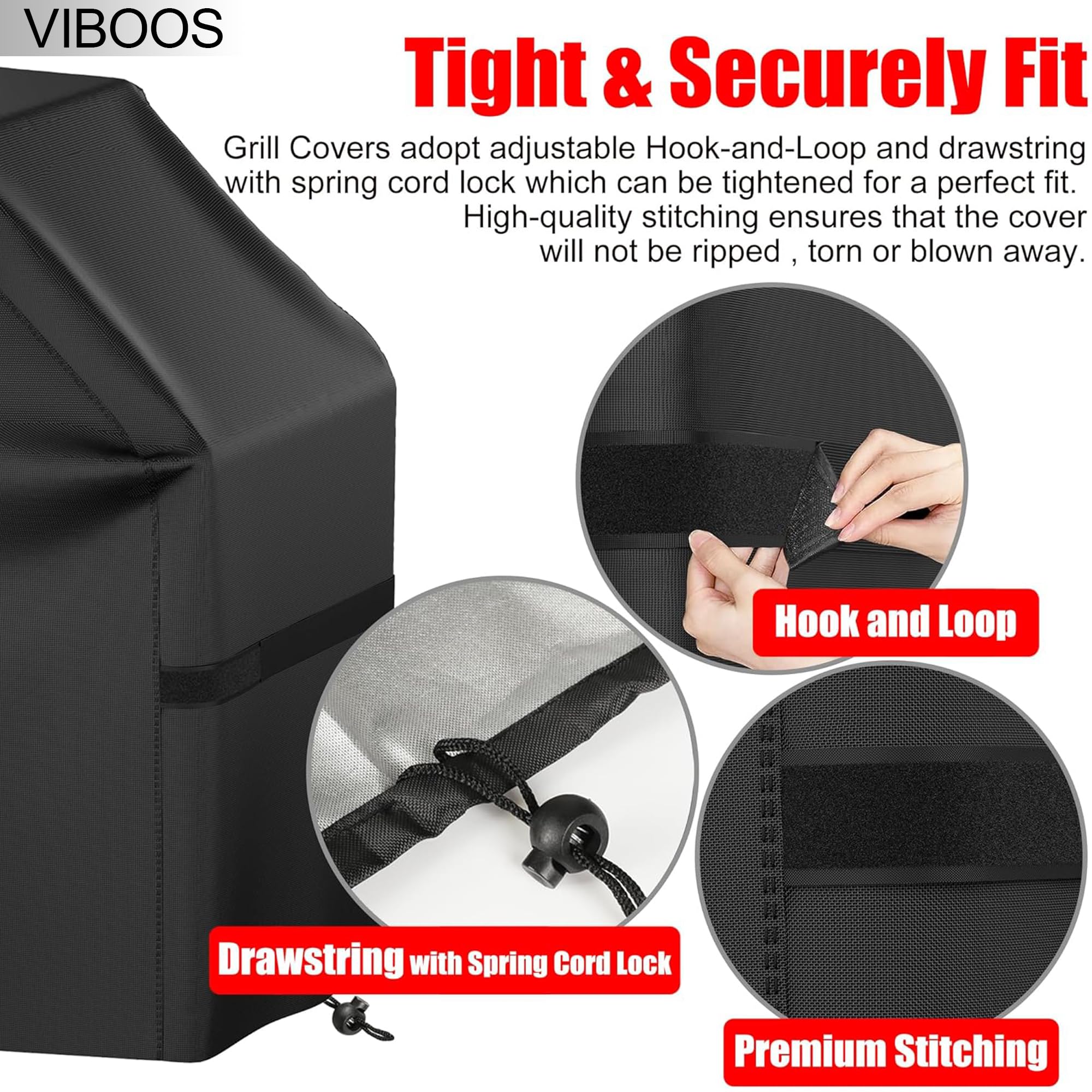 VIBOOS cordón inferior ajustable evitando que el viento levante la funda