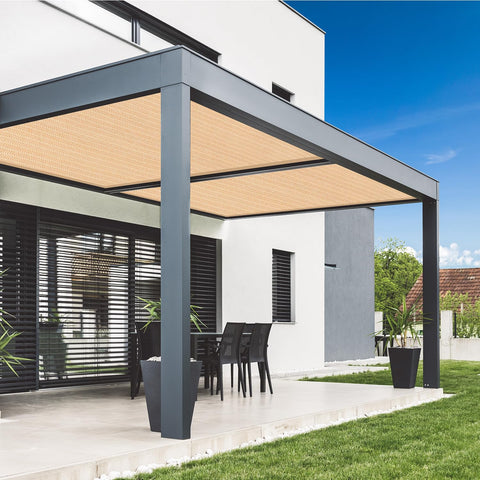 VICLLAX toldo instalado en pérgola, sombra fresca para patio