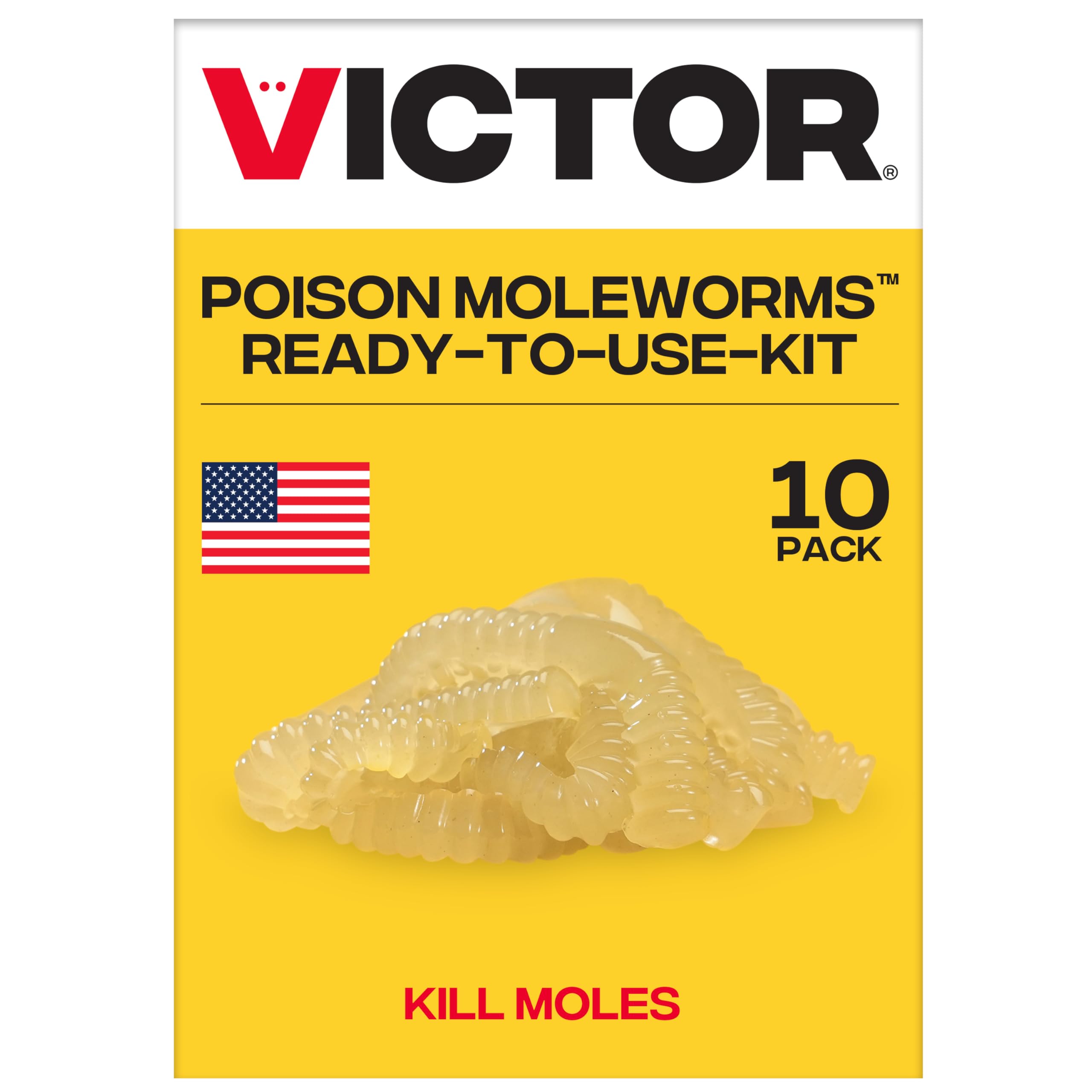 Victor empaque frontal de moleworms mostrando el kit completo y fácil identificación