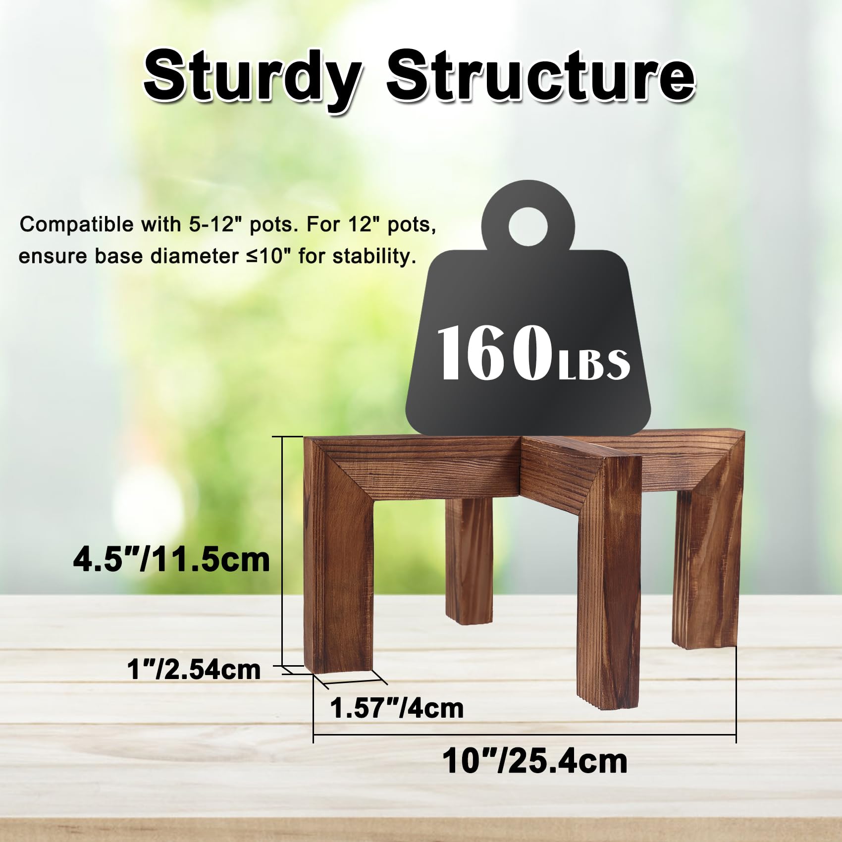 Vigordream soporte en uso en salón realzando una planta grande