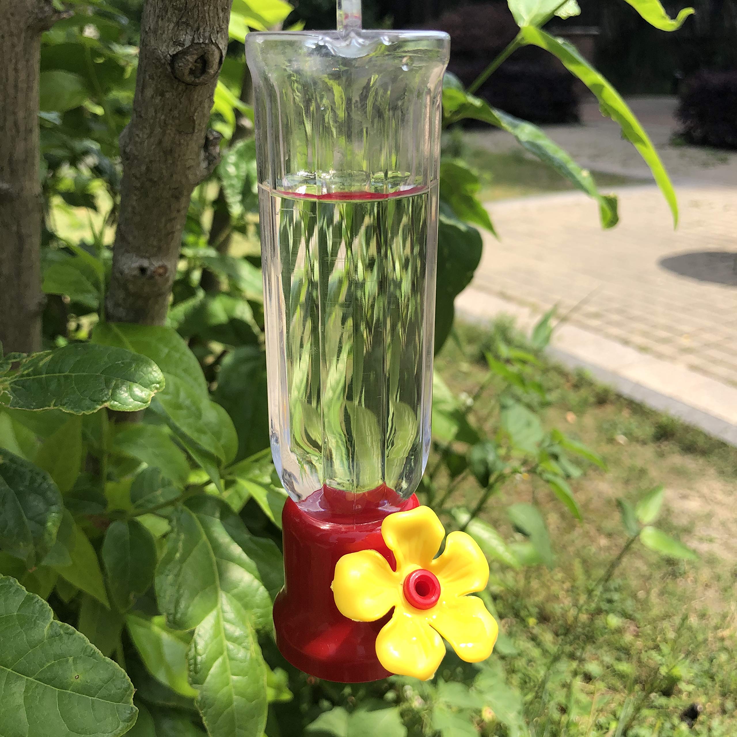 VIMOA comedero en uso con colibrí alimentándose y fácil acceso
